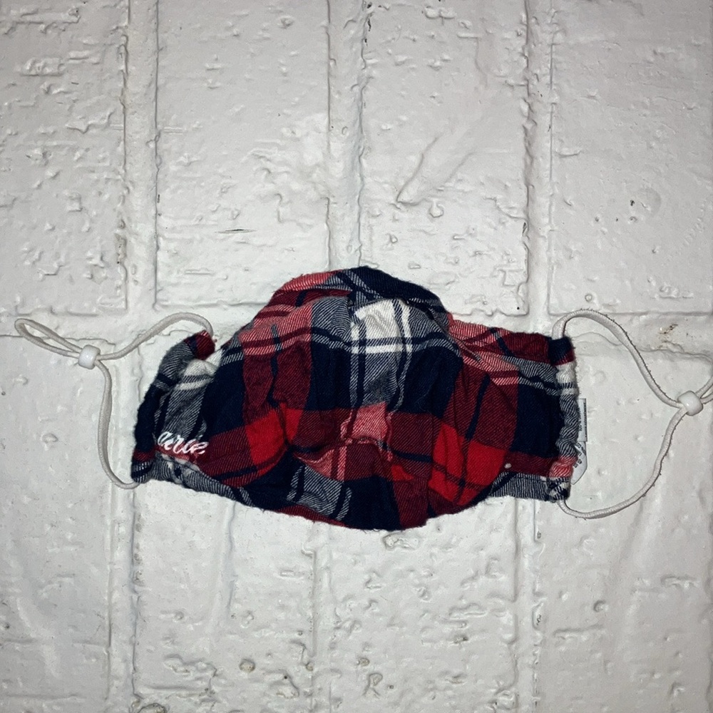 Plaid Face Mask with Adjustable Straps